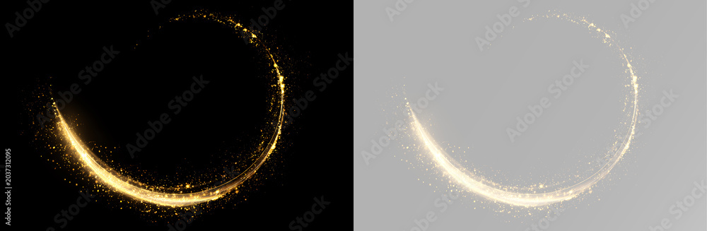 Fototapeta premium Cosmic crescent moon surrounded by glowing sparkles and celestial dust for mystical and elegant design projects