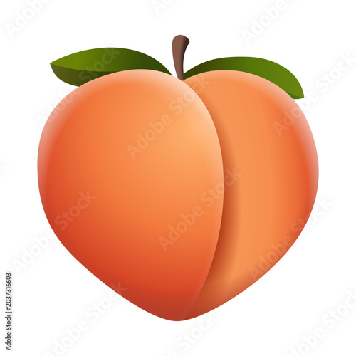 Tablou pe pânză Peach emoji illustration, isolated on transparent background.