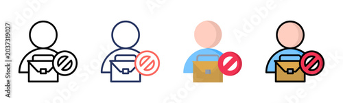 Fotografía Unemployment icon set multiple style collection