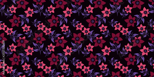 Floral pattern. Pretty flowers on white background. Printing with small multicolor flowers. Ditsy print. Seamless vector texture. Spring bouquet.