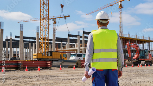 Foto Construction Site Overview
​Engineer Inspecting Progress
​Building Infrastructur