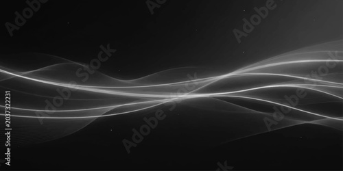 Fotografia Abstract black smoke wave background with flowing motion, futuristic energy line
