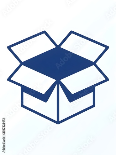 open box icon 3d rendering isolated on white background cartoon plastic style icon