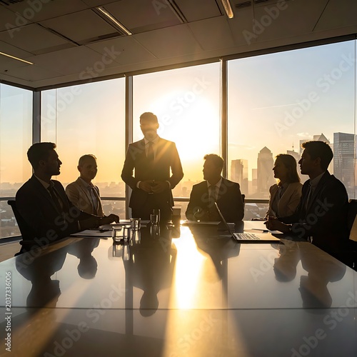 A group of businesspeople in a meeting