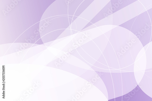 Abstract lavender and white composition features layered translucent circle forms and flowing curve lines for elegant tech, wellness, or creative ads.