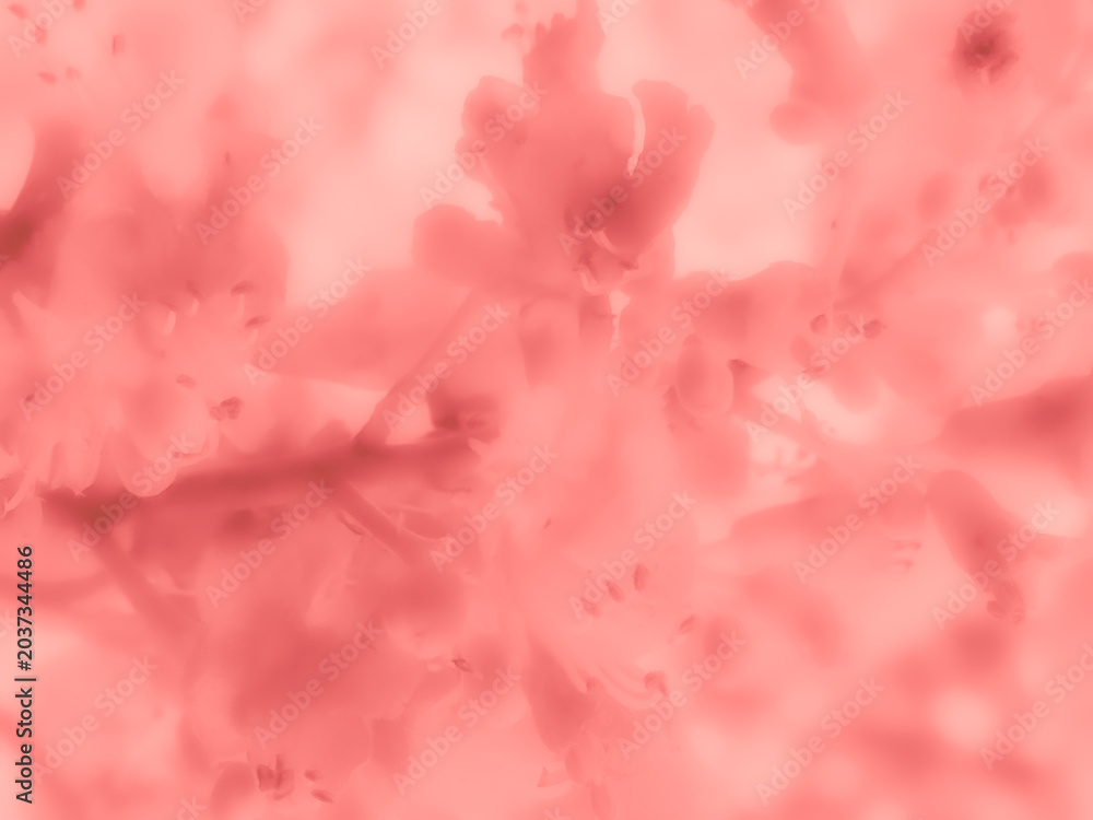 Fototapeta premium Dreamy pastel floral abstract background with soft pink tones, blurred flower shapes and delicate artistic texture. Feminine botanical design with gentle light and romantic atmosphere.