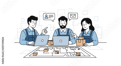 Teamwork and logistics planning in warehouse