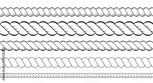 Foto Rope string seamless patterns
