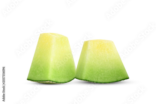 Slices of cantaloupe melon isolated on transparent background. PNG