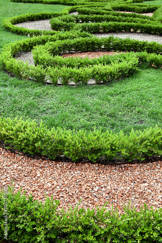 Geometry of plantings in a classic French garden