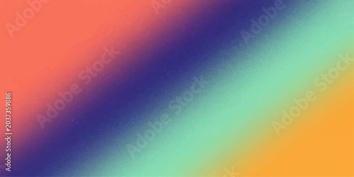 Tableau sur toile An abstract, colorful gradient background featuring a diagonal blend of vibrant coral, deep navy, light teal, and warm orange hues