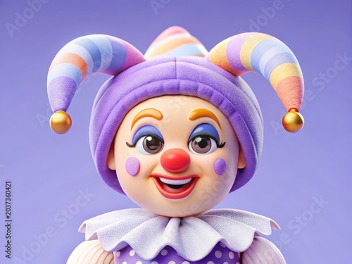 3D Cartoon Character with Clown Makeup