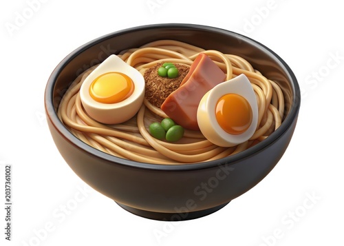 Delicious Eggs in Noodle Bowl