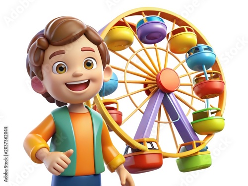 3D Animated Boy with Carousel