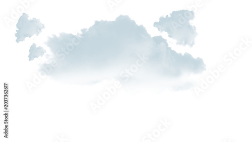 Photos Soft blue tinted fluffy cumulus cloud formation isolated as a graphic design ele