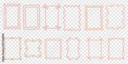 Fotografía Rectangular hand drawn frame set
