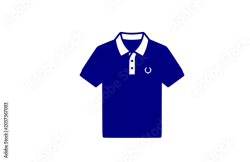 Polo T-Shirt Icon Sticker. Flat Vector Minimalist Casual Clothing and Apparel Apparel Illustration.