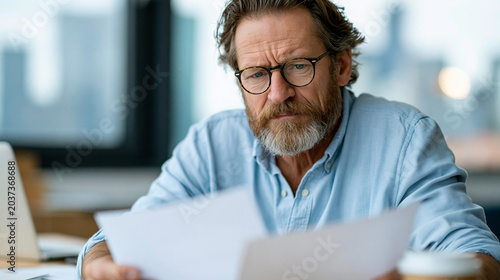 Worried Businessman Reviewi...