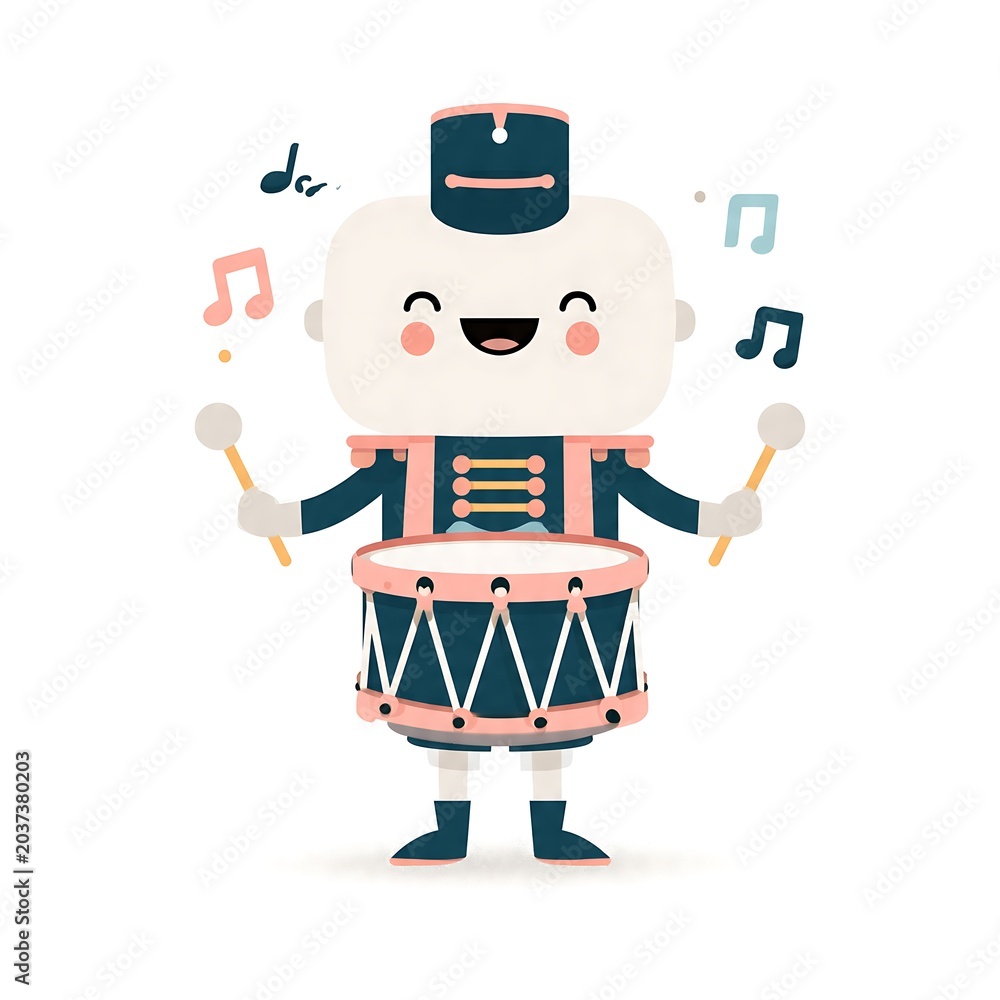 Fototapeta premium Cute cartoon chef character holding a basket with cooking utensils.