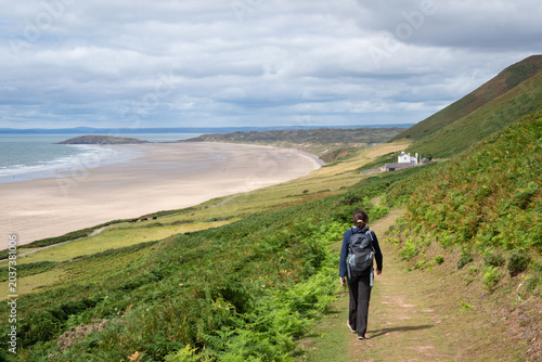 Randonnée à Rhossili, Gower, Pays de Galles