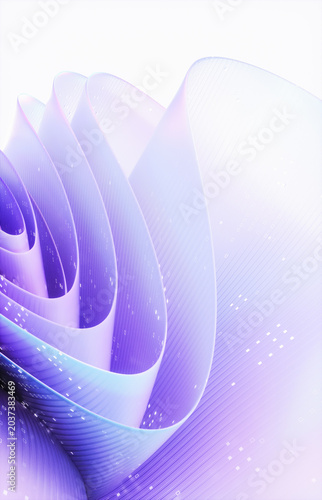 Abstract flowing wave layered with futuristic digital data pattern. 3d rendering