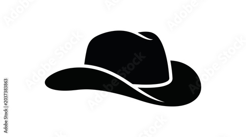 Obraz na plátně Iconic graphic of a traditional western cowboy hat, symbolizing adventure and fr