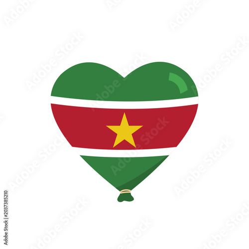 Heart balloon with suriname flag