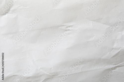 Close-up of blank white wrinkled paper