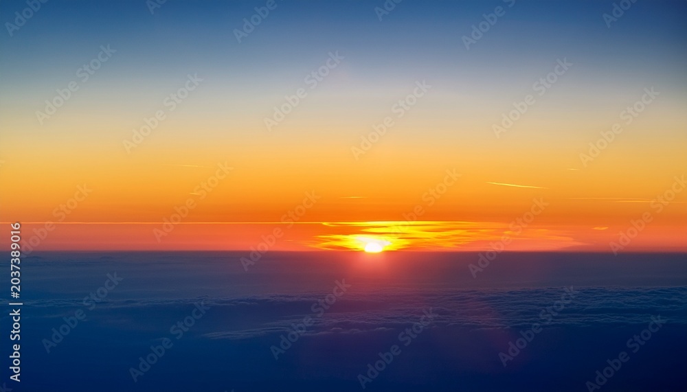 Fototapeta premium Gradual Sunrise Over Horizon