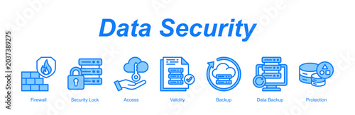 Foto Data Security banner web icon vector illustration concept with an icon of Firewa