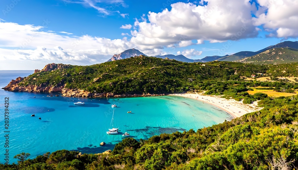 Obraz premium Tropical island beach with clear water.