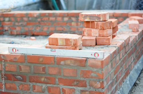 Construction Masonry Bricklaying Leveling Brick House Wall