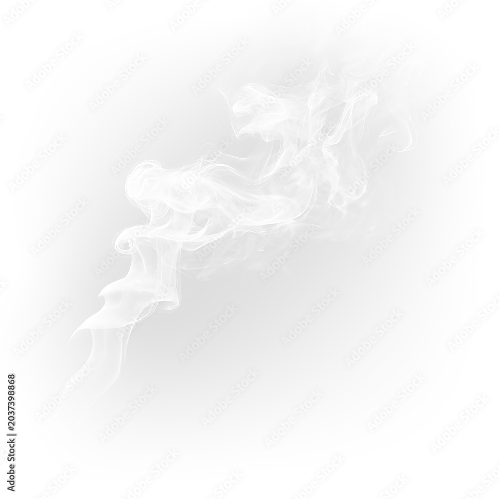 Fototapeta premium Bright white smoke ribbon with soft flowing texture PNG