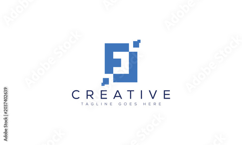 Futuristic letter fj monogram logo design with monogram technology geometric