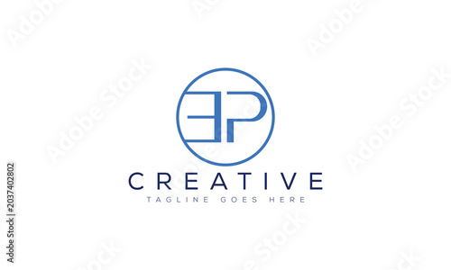 Ep letter monogram logo design inside circle with monogram corporate identity