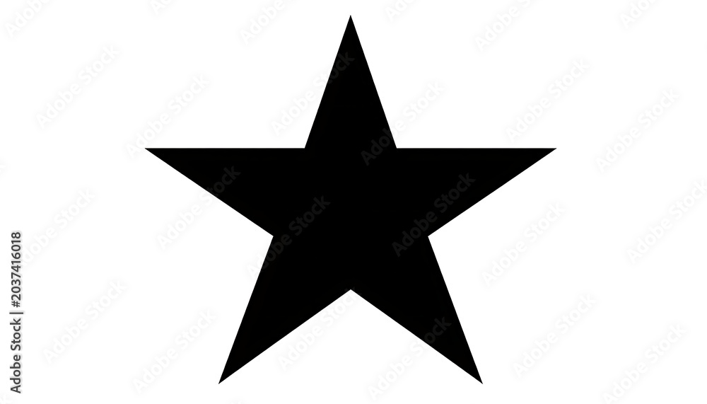 Obraz premium Isolated black five-pointed star shape on a white background, simple geometric element
