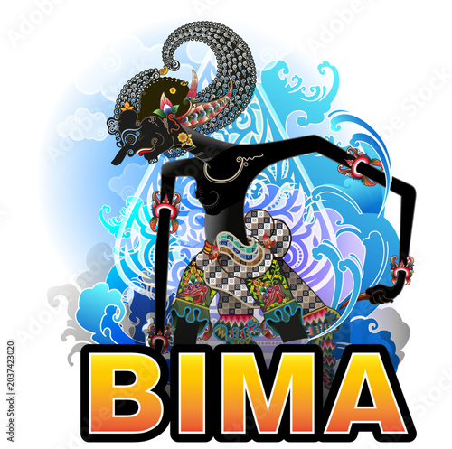 Vector illustration, modification of the character of wayang Bima, or Sena in the Mahabharata story.