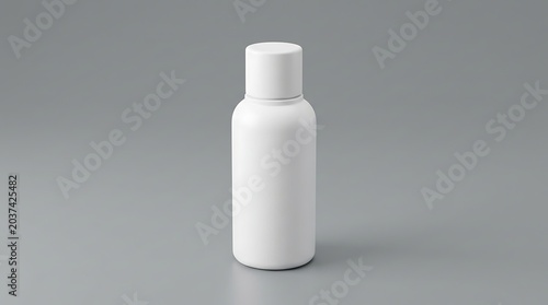 Blank white plastic bottle mockup for cosmetic shampoo or travel toiletry packaging design template for branding presentation