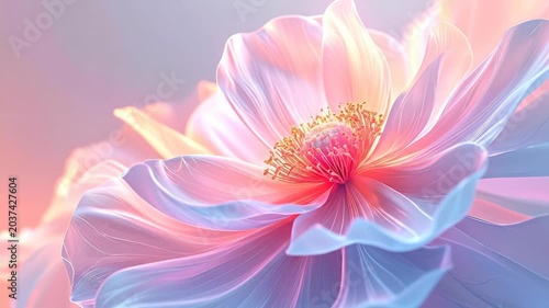 Close-up of a Beautiful Multicolored Flower with Soft Petals.