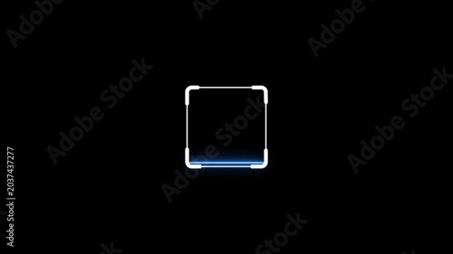 line scanner icon animation. Scanner symbol shine icon animation on 4k motion footage.