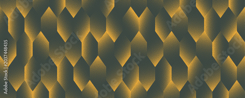 Photos Vector abstract scale grid wide panoramic background with yellow green hues, halftone dots and grain texture
