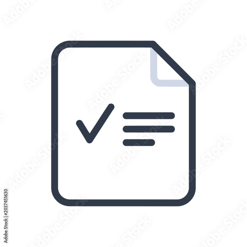Business document icon with checkmark and text lines