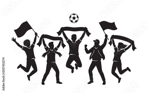 World cup football silhouette vector