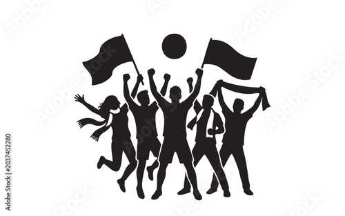 World cup football silhouette vector