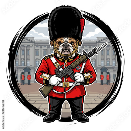 Vászonkép Pug dressed as British guard soldier.