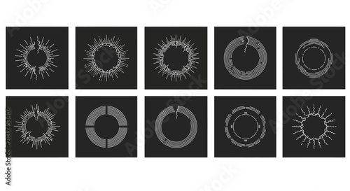 Abstract Circular Designs A Unified Set of 10 Minimalist Graphic Elements
