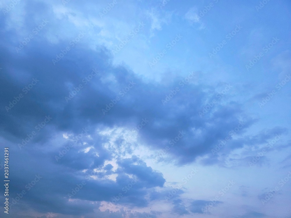 Obraz premium Blue sky with clouds.