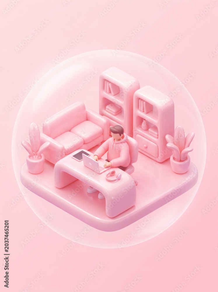 Obraz premium A Minimalist Office Toy Set