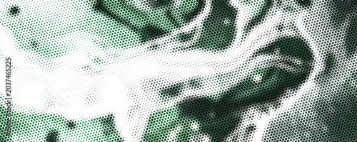 Tableau sur toile Hexagonal pattern cyberspace green background