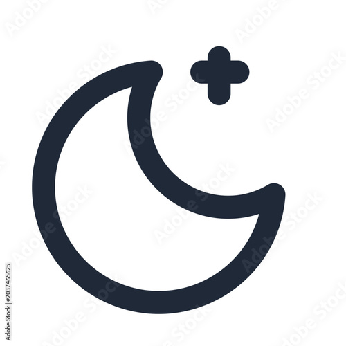 Sleep moon line icon, rest wellness health outline symbol